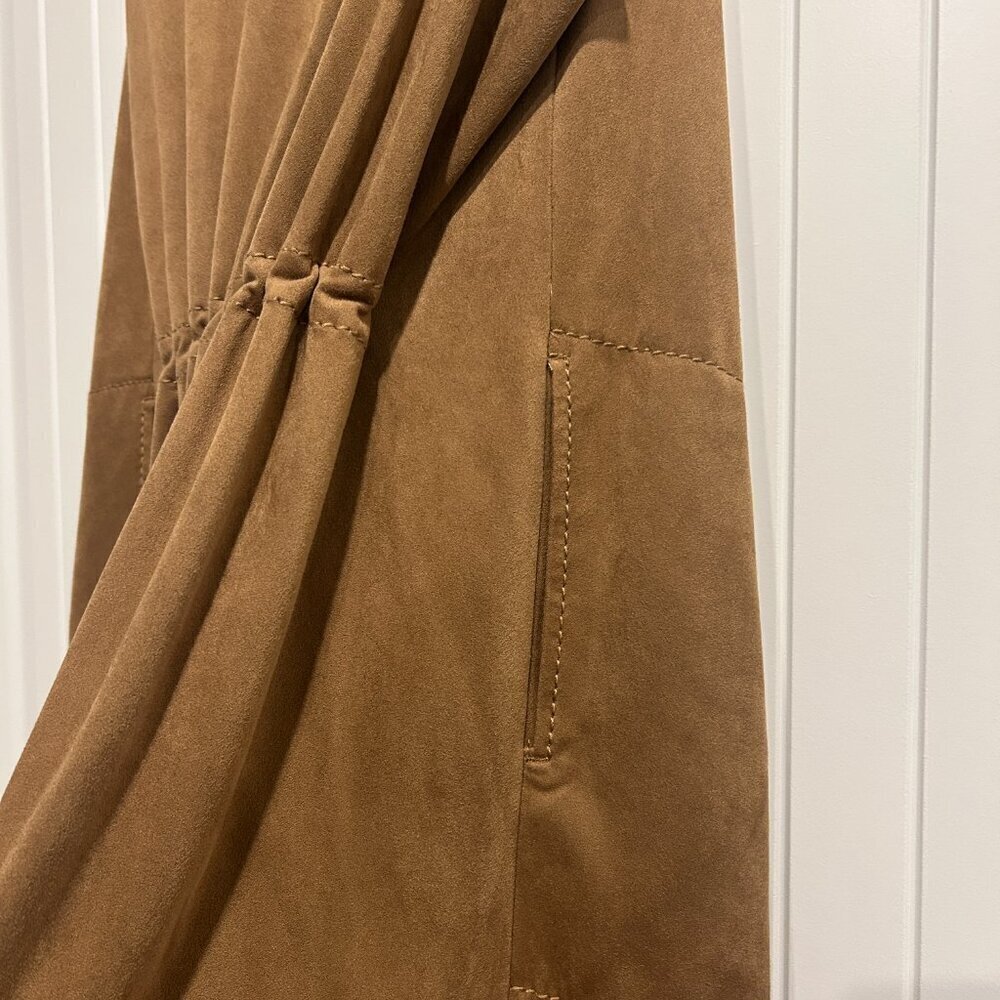 Max Studio Carmel Vicuna Faux Suede Open Front Sleeveless Vest Women’s Size S - Picture 10 of 13